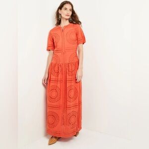 NWT MISOOK
Maxi Drop Waist Dress - Split Neck Eyelet Cotton